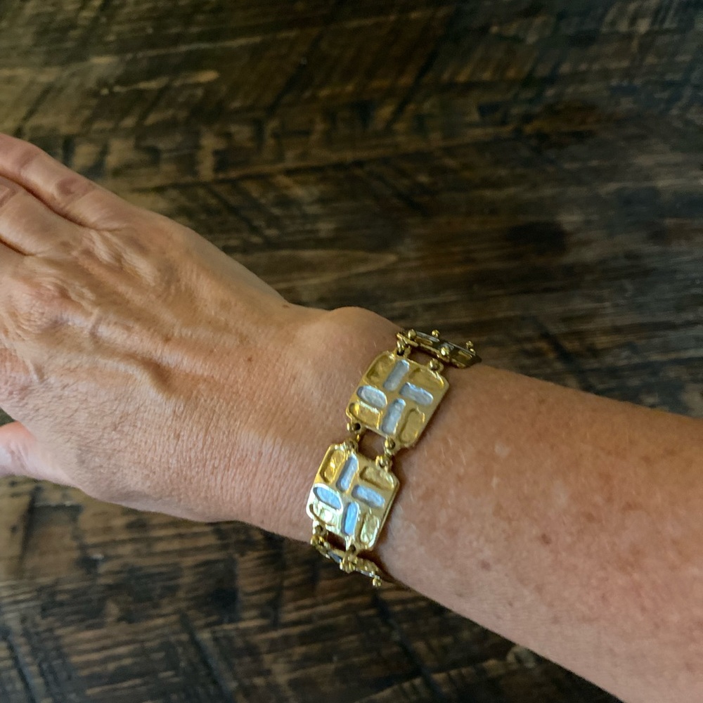 Art Deco Bracelet Rectangular Block Pattern - image 1